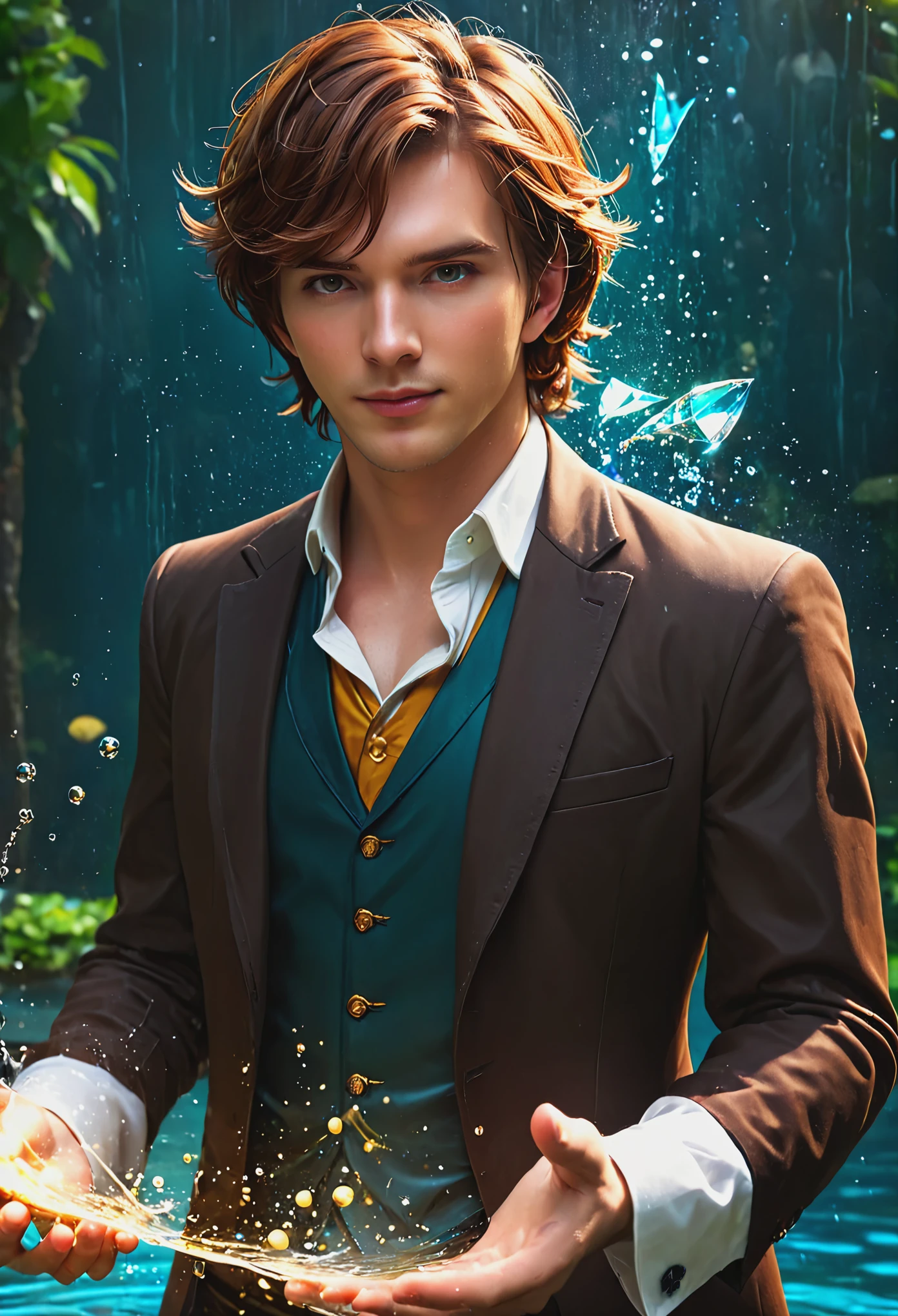 water magician brown-haired guy