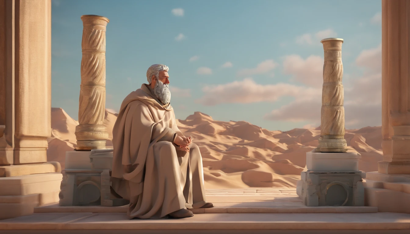 A person (Stoic philosophers) feeling inadequate while scrolling through social media.