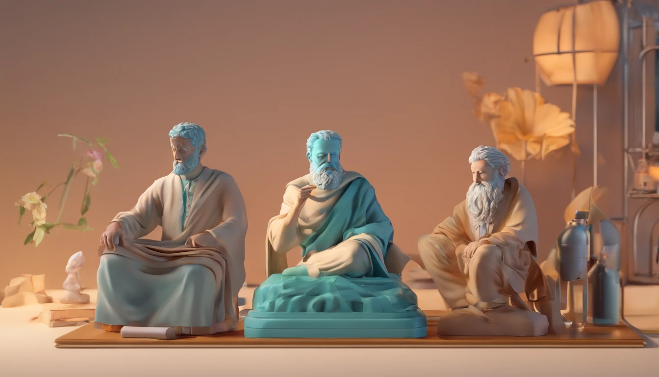 A person (Stoic philosophers) exhausted and overwhelmed by their workload.