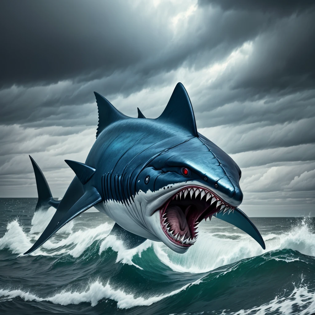 "(best quality,4k,highres,masterpiece:1.2),ultra-detailed,realistic:1.37,crab shark,creepy,mutant,blue shelled,giant,shark,creature,shore,hunting for prey,sinister,ominous,dark waters,massive jaws,sharp teeth,menacing presence,distorted body shape,intense gaze,scaly skin,evil,horror,nightmarish,terror-inducing,ominous atmosphere,dimly lit,stormy sky,specific unique species,unearthly appearance"