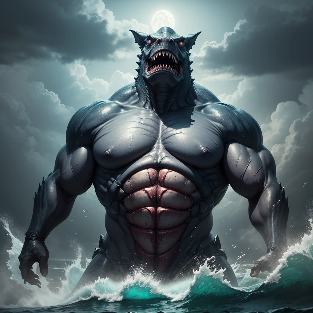 "(best quality,4k,highres,masterpiece:1.2),ultra-detailed,realistic:1.37,crab shark,creepy,mutant,blue shelled,giant,shark,creature,shore,hunting for prey,sinister,ominous,dark waters,massive jaws,sharp teeth,menacing presence,distorted body shape,intense gaze,scaly skin,evil,horror,nightmarish,terror-inducing,ominous atmosphere,dimly lit,stormy sky,specific unique species,unearthly appearance"