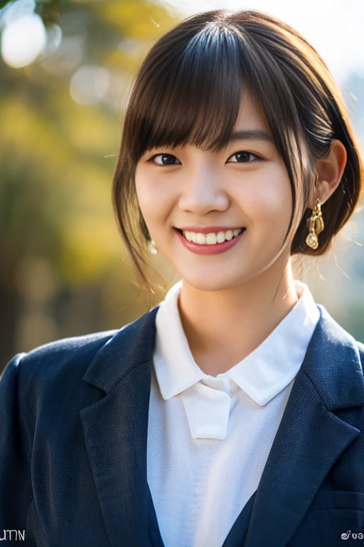 A girl named Haruka, Straight Hair, 28 years old, busty, Slender, winking smile, uninterrupted viewpoint, Backlight Flare, f/1.4, 85mm, Sony, UHD, retina, masterpiece, ccurate, anatomically correct, textured skin, super detail, high details, high quality, best quality, highres, 1080P, HD, 4K, 8k, business attire