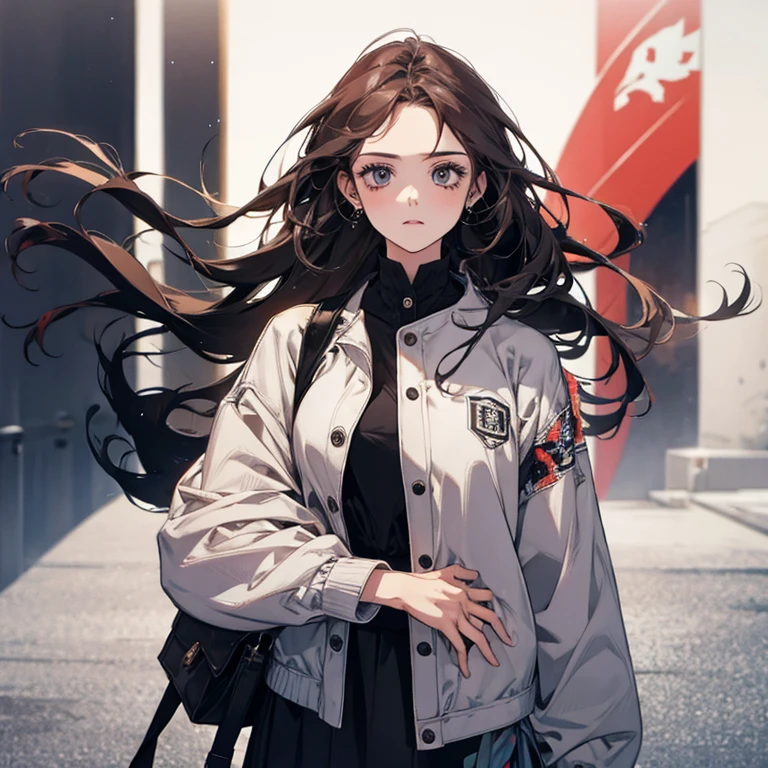 a girl in modern clothes