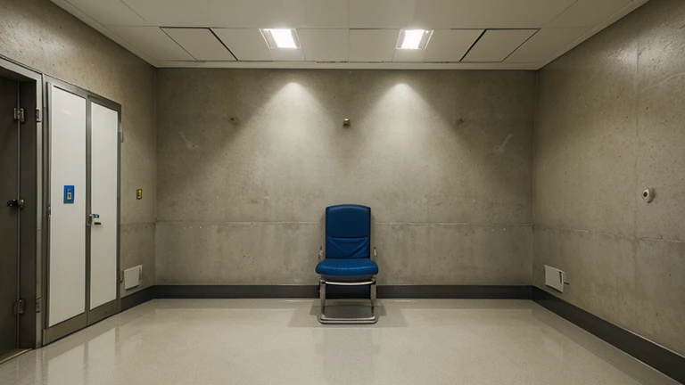 science fiction，prison，Empty，trial room，Super future，future technology，nobody，end