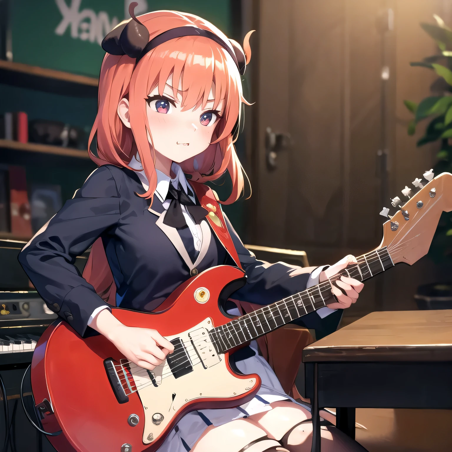 Satanichia mcdowell tocando guitarra 