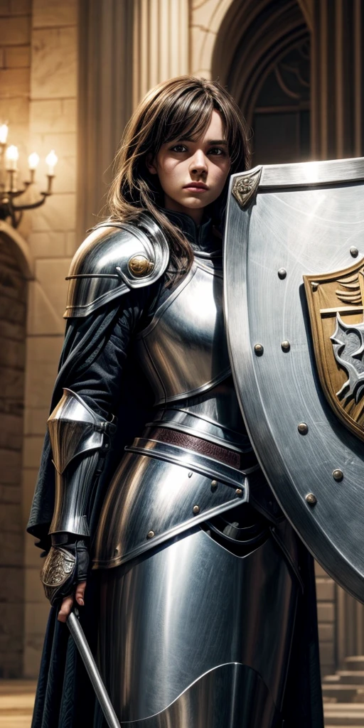 A female knight with Shield known as the Queen's Shield