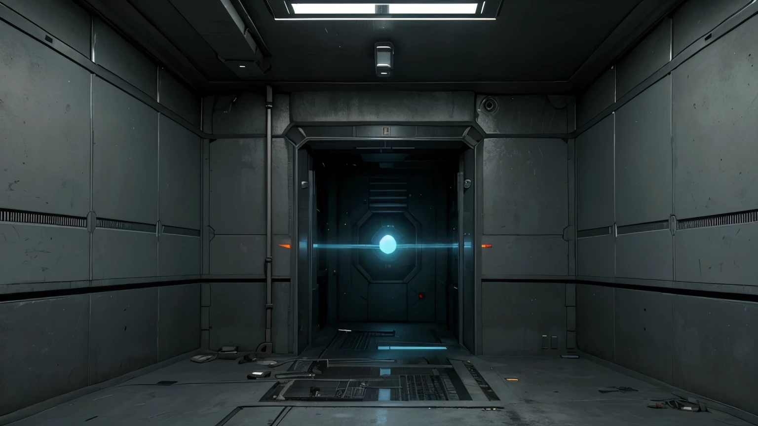 science fiction,secret room,Super future,future technology,nobody,end,Full of heavy industry,Empty,Only the walls,Airless,small room