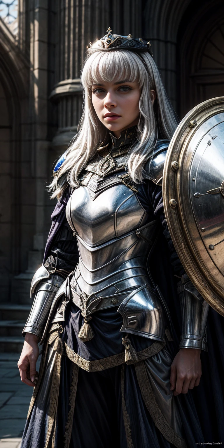 A female knight with Shield known as the Queen's Shield