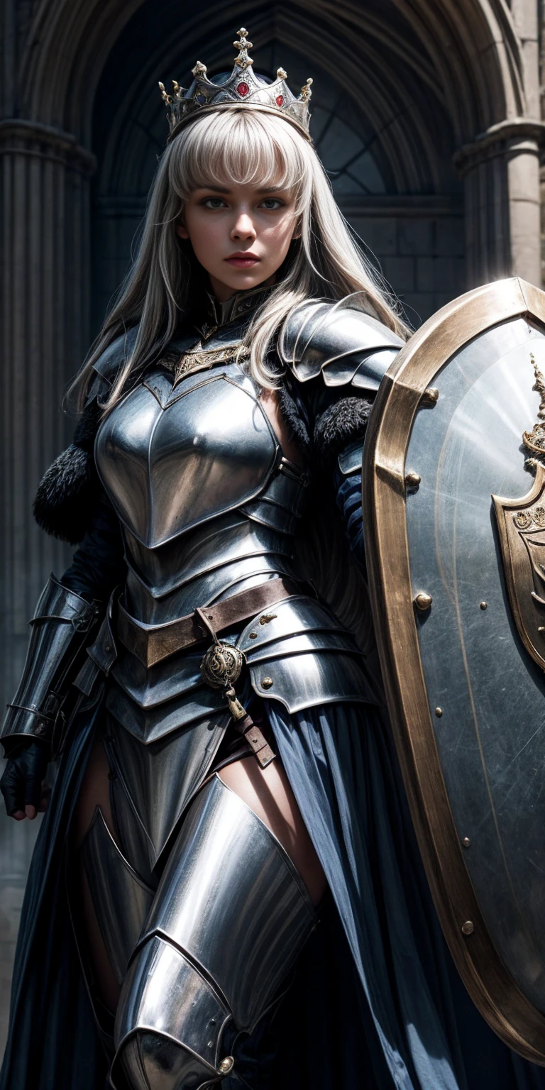 A female knight with Shield known as the Queen's Shield