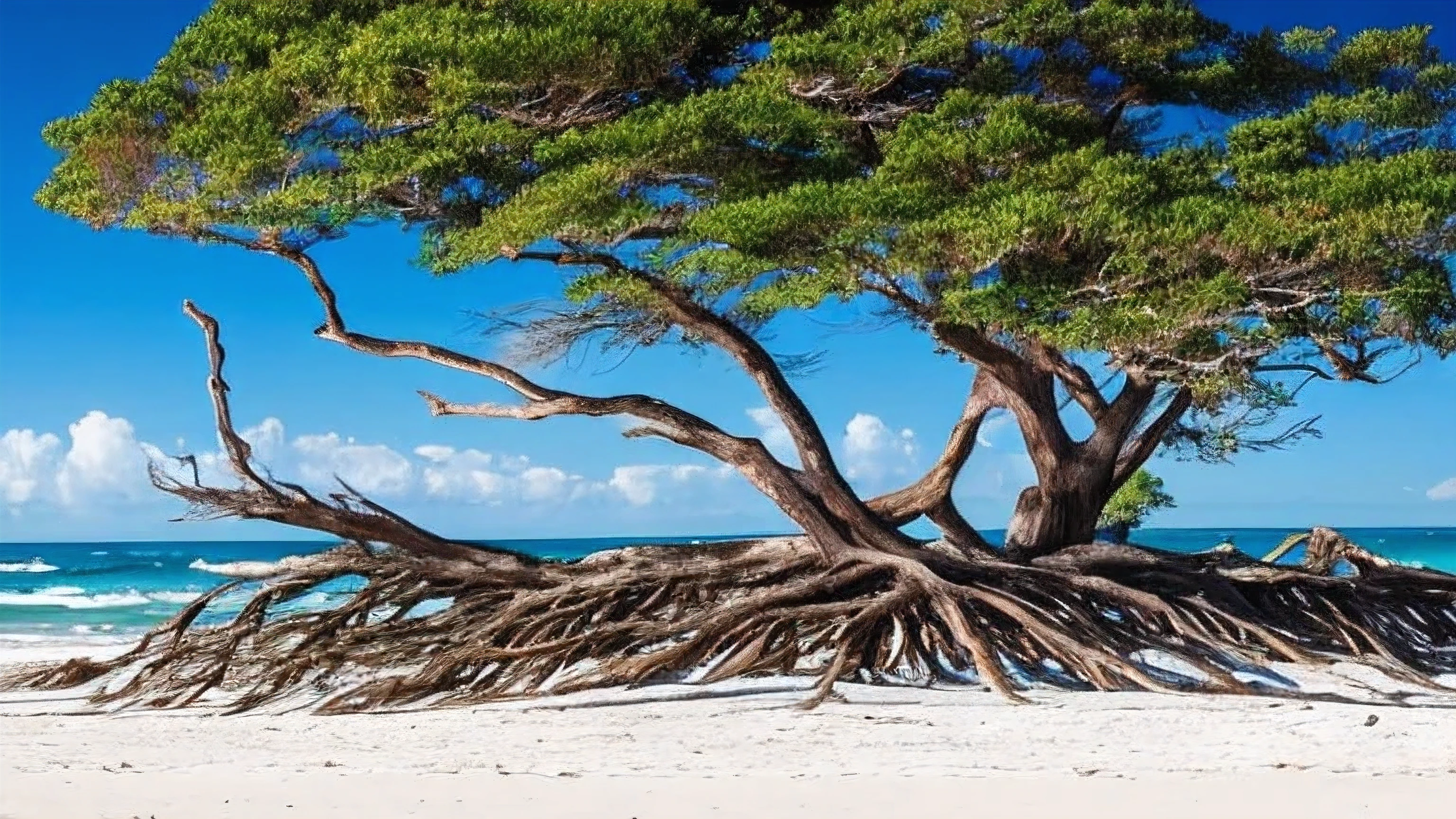 trees that have been washed up on the beach by the ocean, unfinished roots of white sand, incredibly beautiful, by Richard Gruelle, beach trees in the background, breath taking, breath taking beautiful, driftwood, enigmatic natural beauty, beautiful and ominous, gnarly trees, stunning photograph, old trees, surreal!!!, beautiful! coherent!, unbelievably beautiful, stunning sight