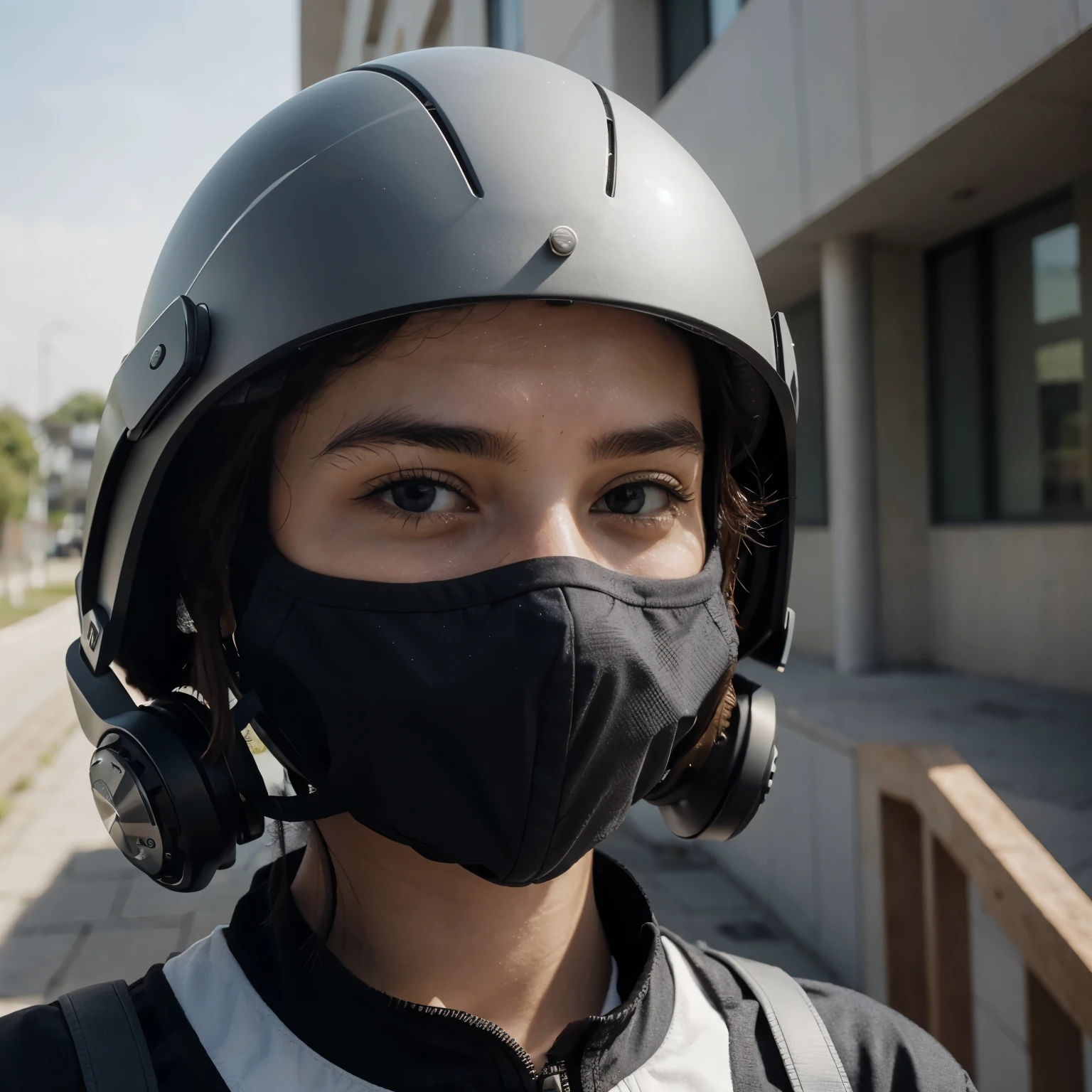 a lightweight portable helmet but not a full face one that is used for brain detecting diseases and make it techy and futuristic