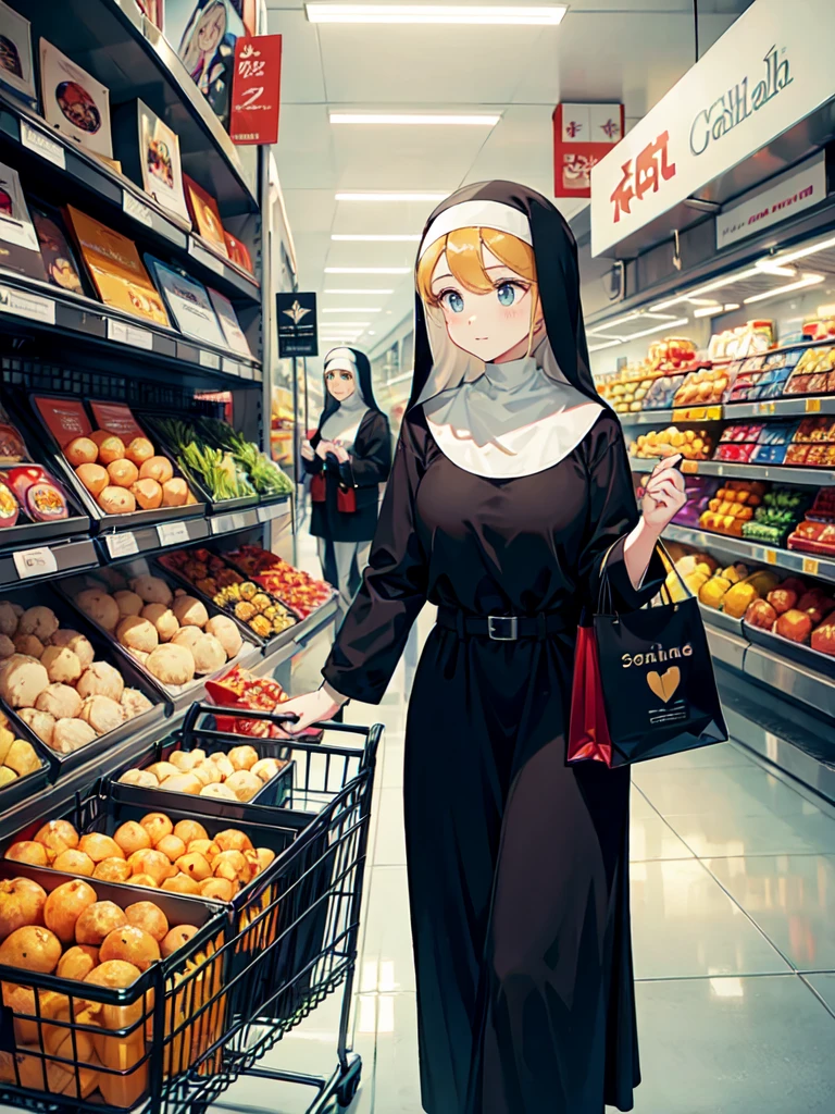 Nun,shopping,shopping kart