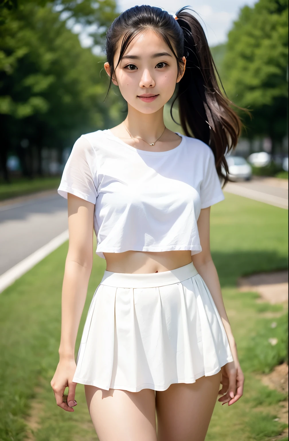 real photos、Highest imYear quality、realistic、Beautiful woman、beautiful thighicro mini skirt、beautiful face、本当の私は何Yearも、federal army uniform miniskirt、ponytail、Yuriko Yoshitaka、16 year old Japanese female、(Zuo々Ki Nozomi:1.4)、pretty girl、white pantiesが見える、16Year、(white panties:1.3)、super mini skirt、beautiful thighs、white panties、ピンクのミニスカートがめくれてwhite pantiesが見えてる