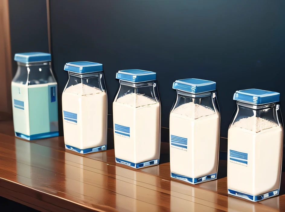 A row of Wahaha AD calcium milks are placed on the table
