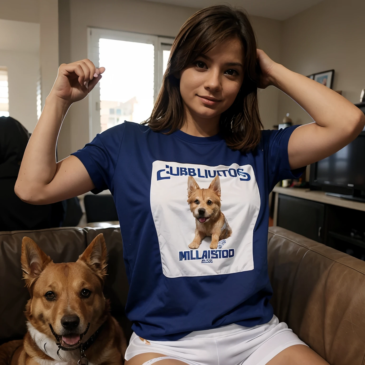 Perro Yorskie con camiseta de.club deportivoillonaroos