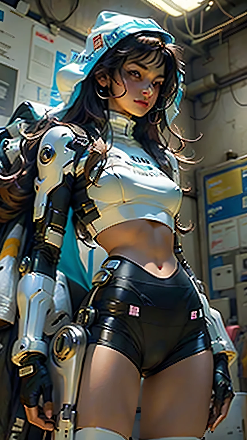 Salman Khan, Woman body defined thick thighs cybernetic body parts, short underwear