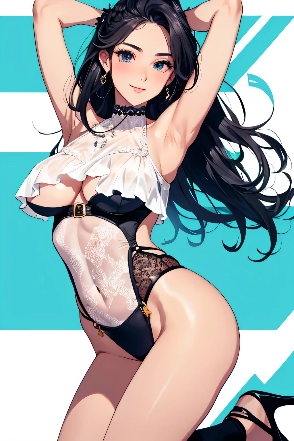 ((highest quality:1.4))、((High resolution))、(detailed background)、((detailed beautiful face:1.4))、(anatomically correct)、(detailed facial expressions)、beautiful and smooth skin、beautiful age girl、two beautiful girls、(huge breasts:1.3)、flashy hair color、braided long、realistic、perfect body line、attractive ass、Uplifting、
(ポールダンスをするtwo beautiful girls:1.5)、Pole dancing is a sport that combines dance and fitness.、
It features sexy costumes and high heels, graceful pole work and erotic moves.、
A low-angle close-up highlighting her panties、Super close-up shot from directly below、Sexy sheer high leg、
show your armpits、Clothes get wet and become transparent、clothes are transparent、underboob、
The leotard is a common piece of clothing.、
When choosing a leotard, choose a high-cut or neckline design to make you look sexy and flattering.、Leotards made of sheer material such as see-through or lace、
It is common to wear high heels、When choosing sexy heels, choose designs with spike heels or strap designs.、I may wear leg warmers、
Designs that combine sexiness and cuteness, and designs with frills and lace、
Body Chain、Arm band、head band、Sexy and glamorous accessories such as chokers、A big smile、cute、(underboob:1.3)、cameltoe