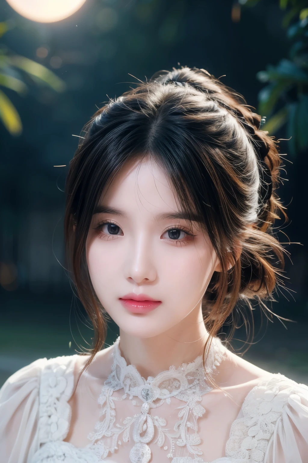 masterpiece, best quality, high quality, Very detailed 8k CG unit wallpaper, depth of field, high dynamic range, lifelike, Very detailed, complex, high detail, The sun reflects the moon