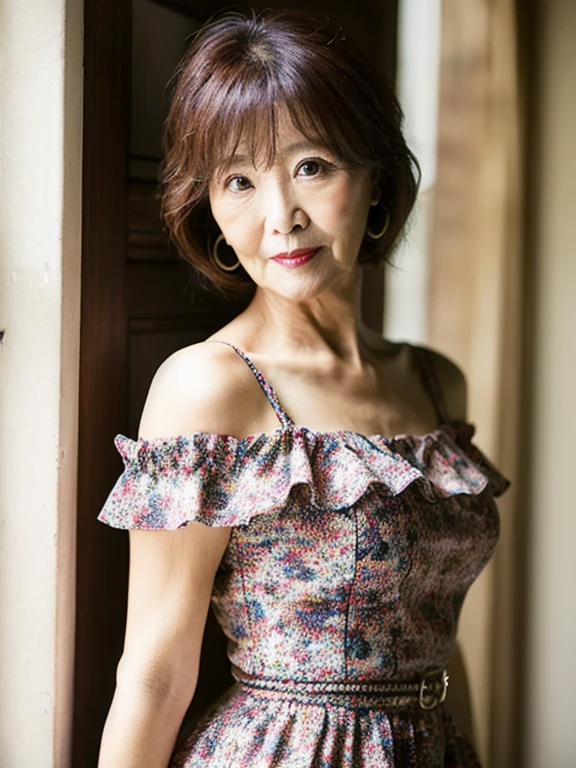 beautiful 60-year-old, peplum, 