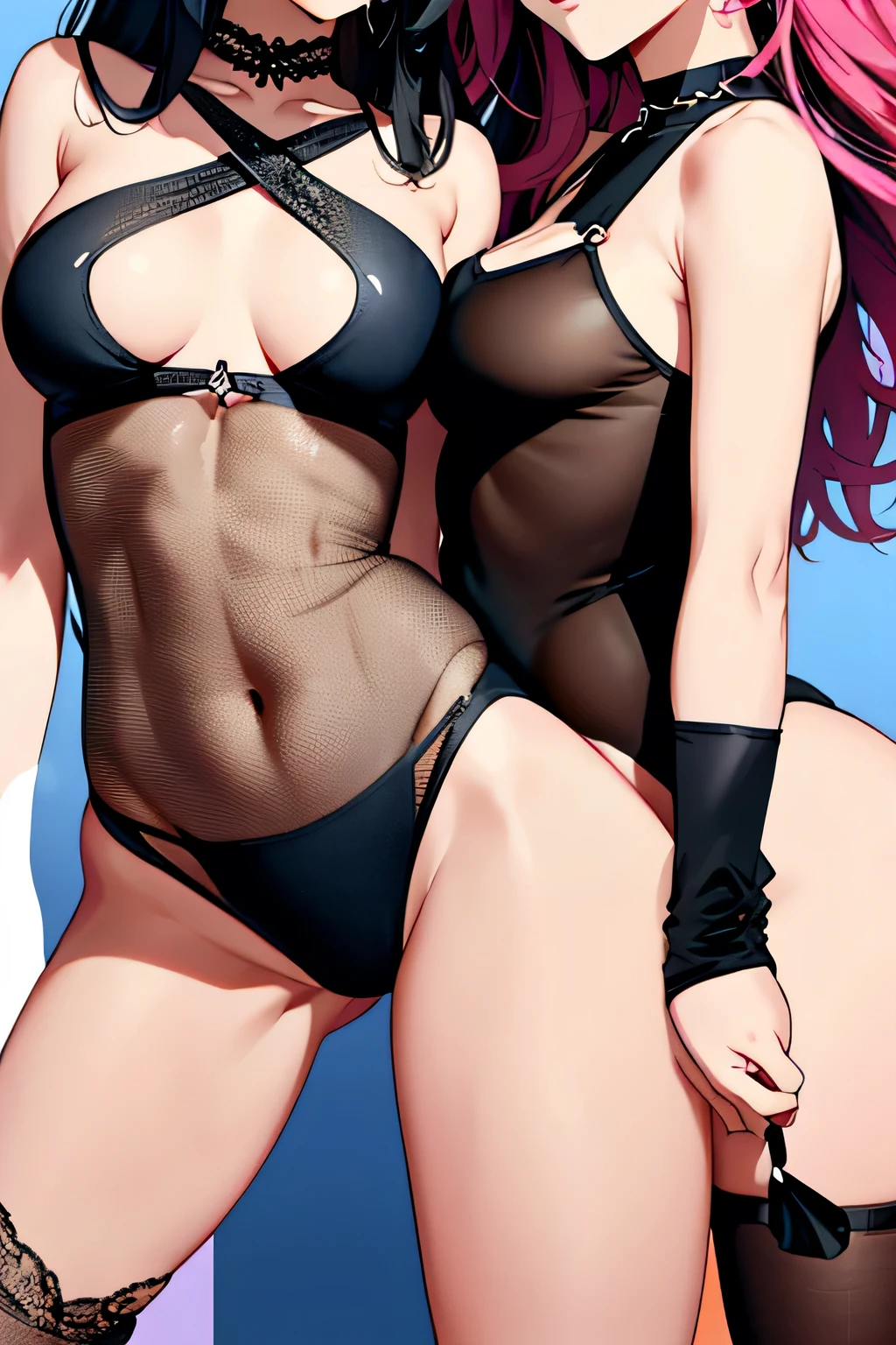 ((highest quality:1.4))、((High resolution))、(detailed background)、((detailed beautiful face:1.4))、(anatomically correct)、(detailed facial expressions)、beautiful and smooth skin、beautiful teenage girl、two beautiful girls、(huge breasts:1.3)、flashy hair color、braided long、realistic、perfect body line、attractive ass、Uplifting、
(ポールダンスをするtwo beautiful girls:1.5)、Pole dancing is a sport that combines dance and fitness.、
It features sexy costumes and high heels, graceful pole work and erotic moves.、
((Close-up from low angle、Super close-up shot from directly below))、show your armpits、Clothes get wet and become transparent、clothes are transparent、(underboob:1.2)、
The leotard is a common piece of clothing.、
When choosing a leotard, choose a high-cut or neckline design to make you look sexy and flattering.、Leotards made of sheer material such as see-through or lace、
It is common to wear high heels、When choosing sexy heels, choose designs with spike heels or strap designs.、I may wear leg warmers、
Designs that combine sexiness and cuteness, and designs with frills and lace、
Body Chain、Arm band、head band、Sexy and glamorous accessories such as chokers、A big smile、cute、(underboob:1.3)、cameltoe