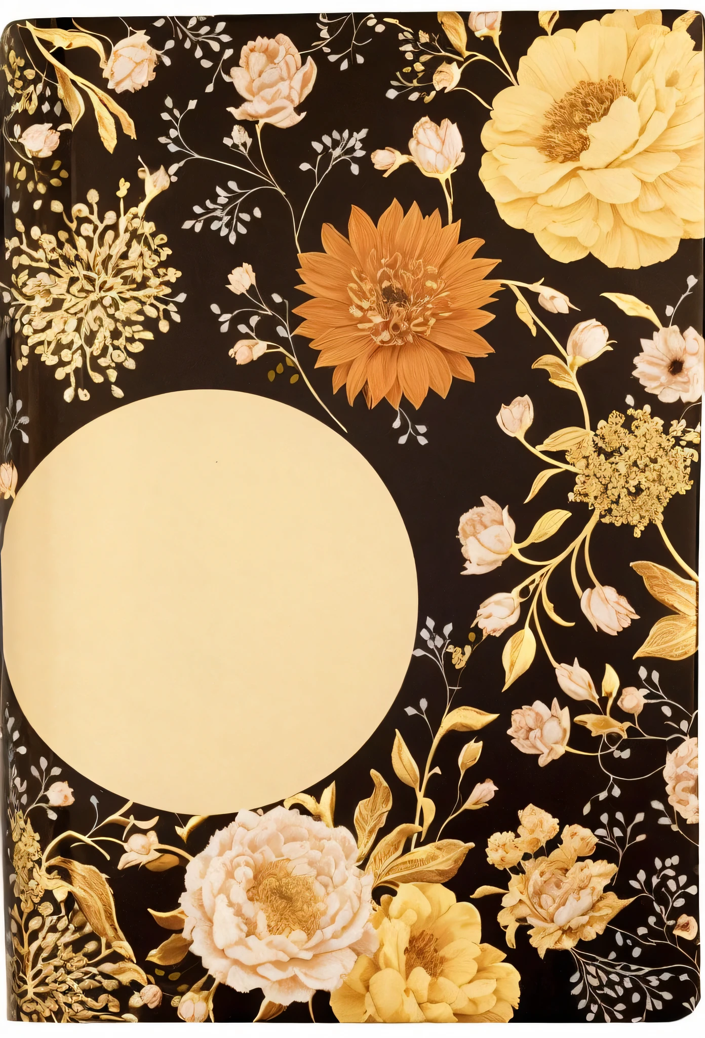 Close up of a book with a floral pattern, author:Robert Berenyi, Inspired by Étienne Aubry, Inspired by Elinor Proby Adams, gustav, Inspired by Louis Buvelot, Inspired by Theodore Rousseau, Inspired by Marie-Gabrielle Capet, Inspired by Eugene Isabey