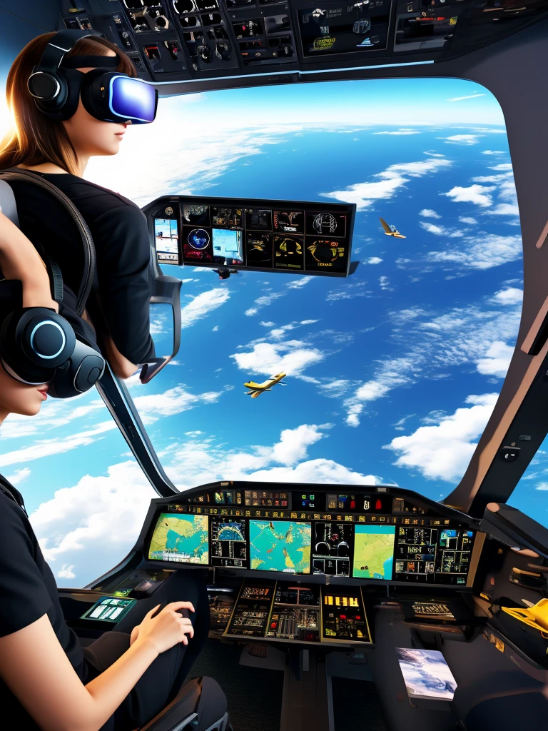 Immersion in the virtual reality of air flights 