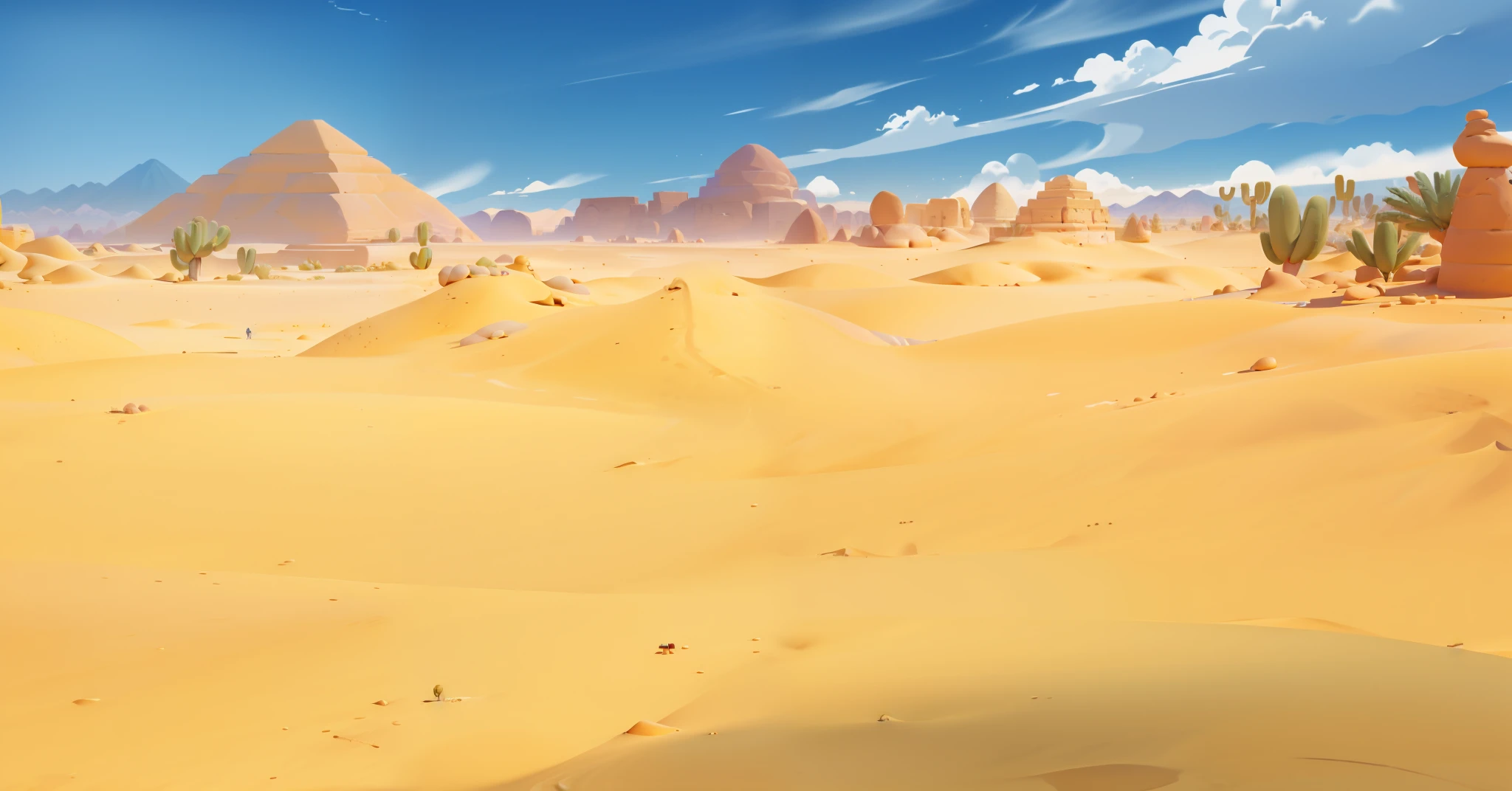 there is a picture of a desert with a lot of sand, background art, desert background, sand and desert environment, somewhere in sands of the desert, egyptian landscape, in a serene vast desert, flat desert, desert environment, desert in the background, wandering the desert landscape, desert oasis background, background artwork, desert landscape, desert scenery, desert wasteland