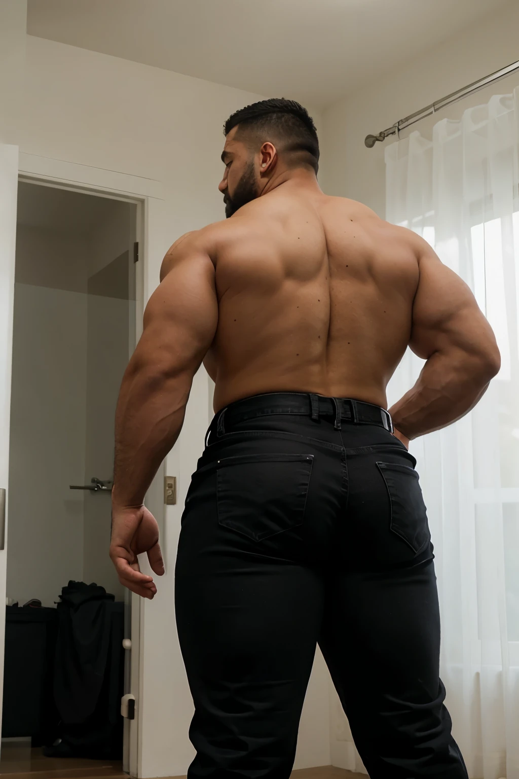 An award-winning original photo，back pose, in front of the mirror, voluptuous buttock , emphasis on butt, A wild muscular man, korean, korean idol, Muscular dad,, gynecomastia ,Full body like , exposed dick, huge dick, cum dick, exposed testicle, Indecent expressions，the other men that Huge crotch bulge，huge breast, extremely large breast, fat man, Unobstructed chest, Leather collar，black leather, black leather suit, Tight rubber clothing with holes in holes, Muscular Asian man with huge body, fat man, only men,one man anus sex the other man ,sex, anal sex, Pose of holding buttocks apart ,wearing a spandex suit, deep and charming eyes, emerald-like pupils, muscle male hero, heroic male pose, tall and burly, muscular! Sexy charming muscular leg muscles, tall burly and strong, spandex suit, super buff and cool, high resolution commission, cream white combat boots, attractive strong male, wet body, sweating, very short beard, mirror wall, mirror have back body, mirror exposes butt, emphasis on butt, shopping mall, many people, thick and defined legs, huge and voluptuous buttocks, voluptuous crotch, muscular and defined arms, apple hip,, back pose, Posing to put a dildo in one's anus