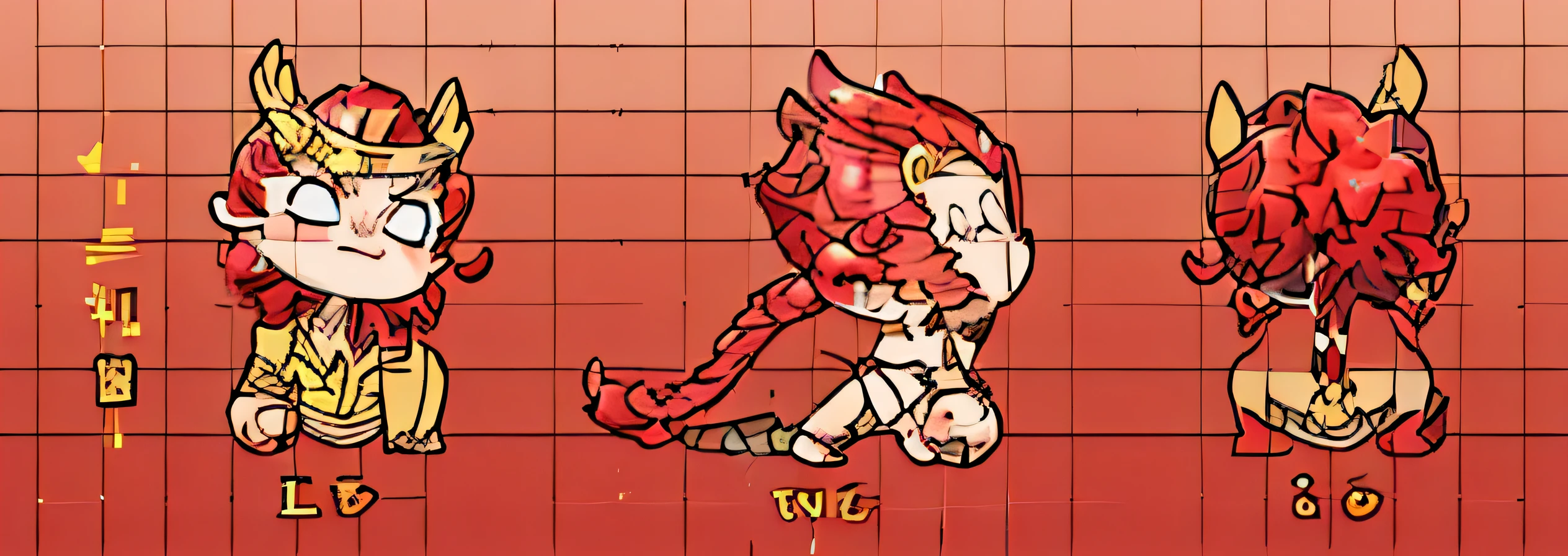 Red hair with gold diamonds