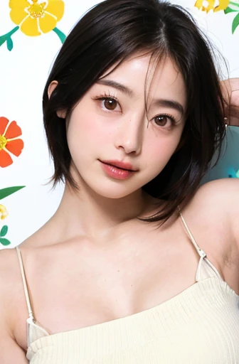 Masterpiece、top quality、realistic、(超realistic), (Enlightenment), (high resolution), (8K), (Very detailed), (The best Enlightenmentns), (Beautiful and delicate eyes), (top quality),( a smile)、 (Super detailed), (Masterpiece), (wallpaper), (Detailed face) 、Open your mouth gently、Sticking out tongue、a smile,(armpit),( a smile),full,solo,Deluxe bedroom、(Wearing a silk slit shirt), covered in sweat, Japanese, (camel toes)、(huge breasts)、big breasts、simple living room, Neat and white teeth、ultimate beauty、covered in sweat、cleavage、navel、armpit、Beautiful and beautiful female hands、brown eyebrows、Seductive look、beautiful kube、sexy、angel lips、Mecosi、age girl、armpit、hair length、butt、perfect fingers、abdominal muscles、very funny、Open your mouth gently、professional lighting、empty room、anatomically correct、
