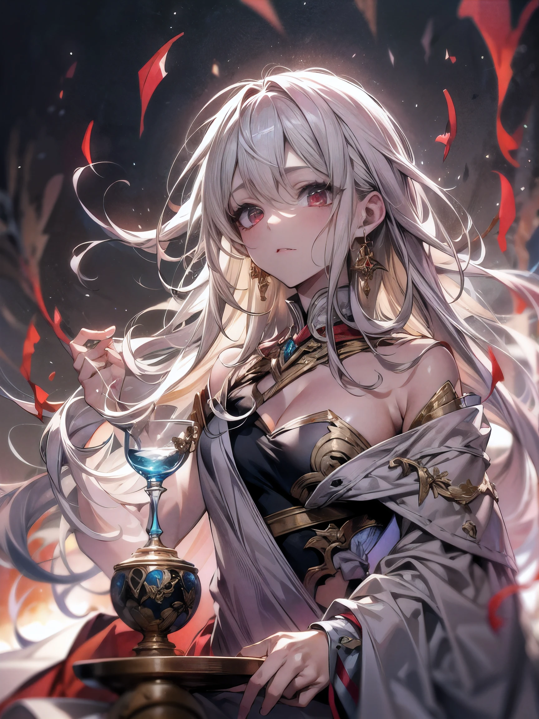 Very beautiful woman, cast spells, golden eyes