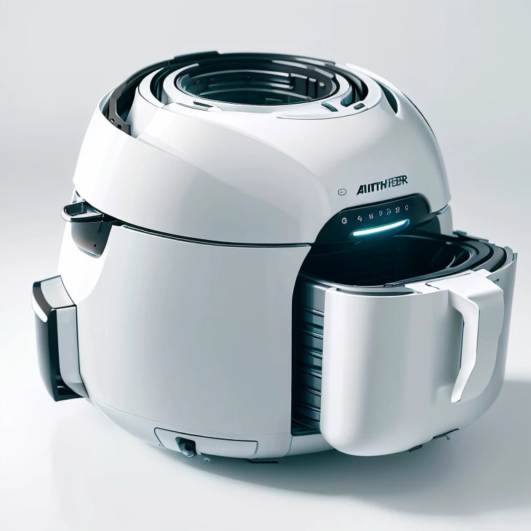 Air fryer,Simple exterior,Simple and modern style,White main color,close up