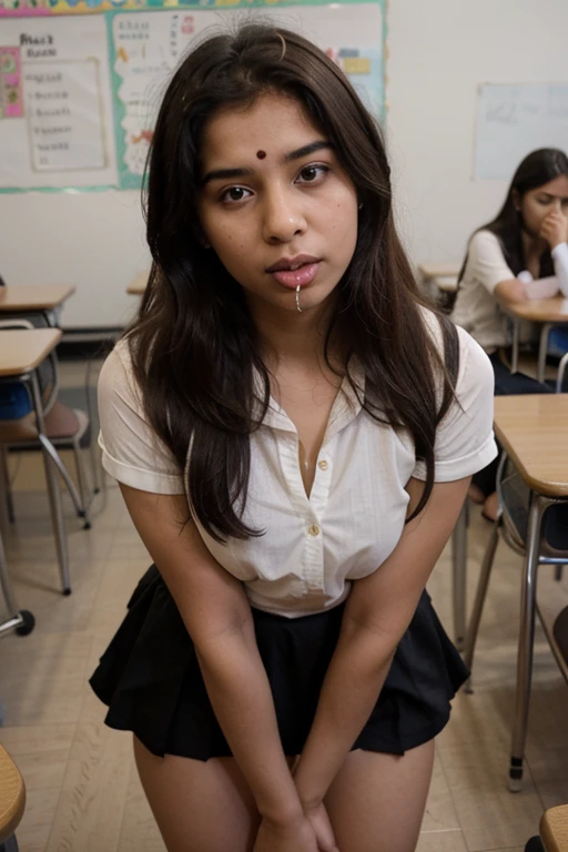 Indian 9th girl in school dress sucking cum