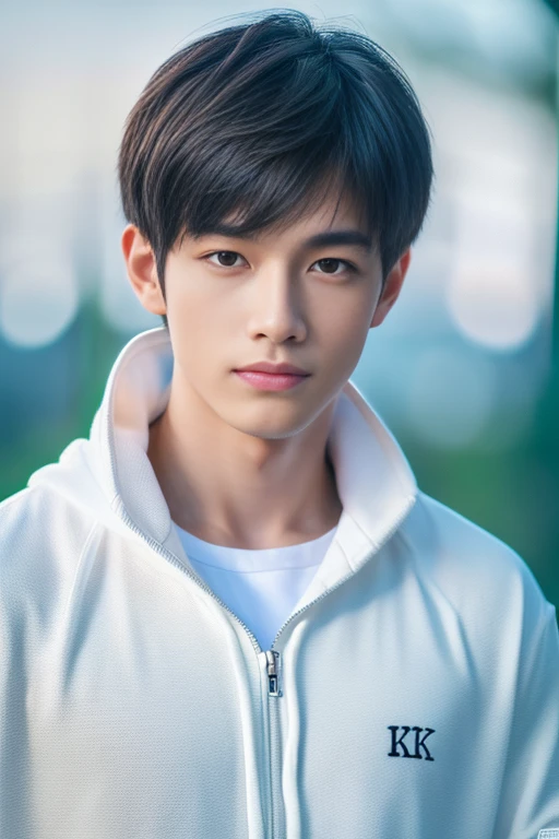 (8k, RAW photo, best quality, masterpiece:1.2), (realistic, photo-realistic:1.4), (extremely detailed 8k wallpaper),bishounen,1 man, 20yo,japanese,white hoodie,