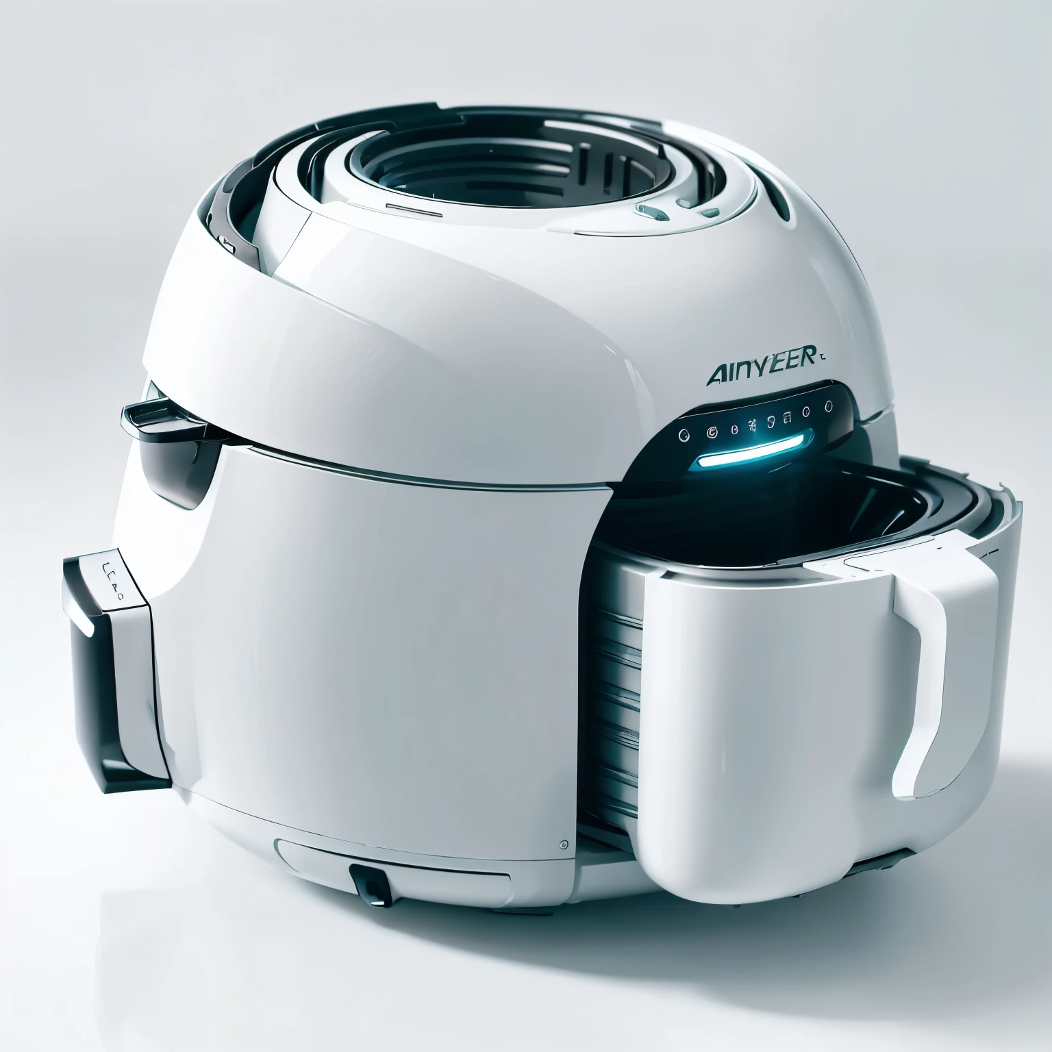 Air fryer,Simple exterior,Simple and modern style,White main color,close up