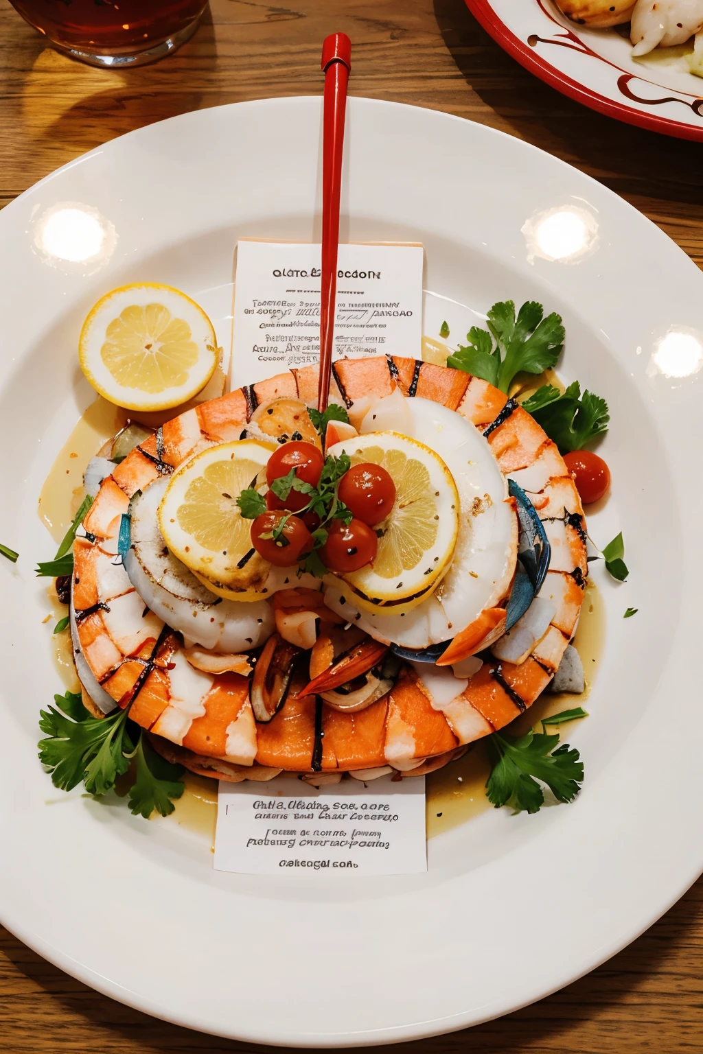 Design with seafood menu red and white