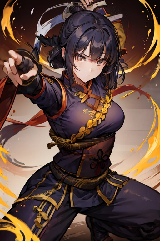 martial, 1girl, solo, simple background,
ustration style, Chinese martial arts war scenes, chinese ink style, martial arts style,
(medium breasts:1.3), long sleeves, chinese clothes, (glowing:1.4), splashing, fighting stance,,
Chinese calligraphy, ink painting, characters, calligraphy characters, text background