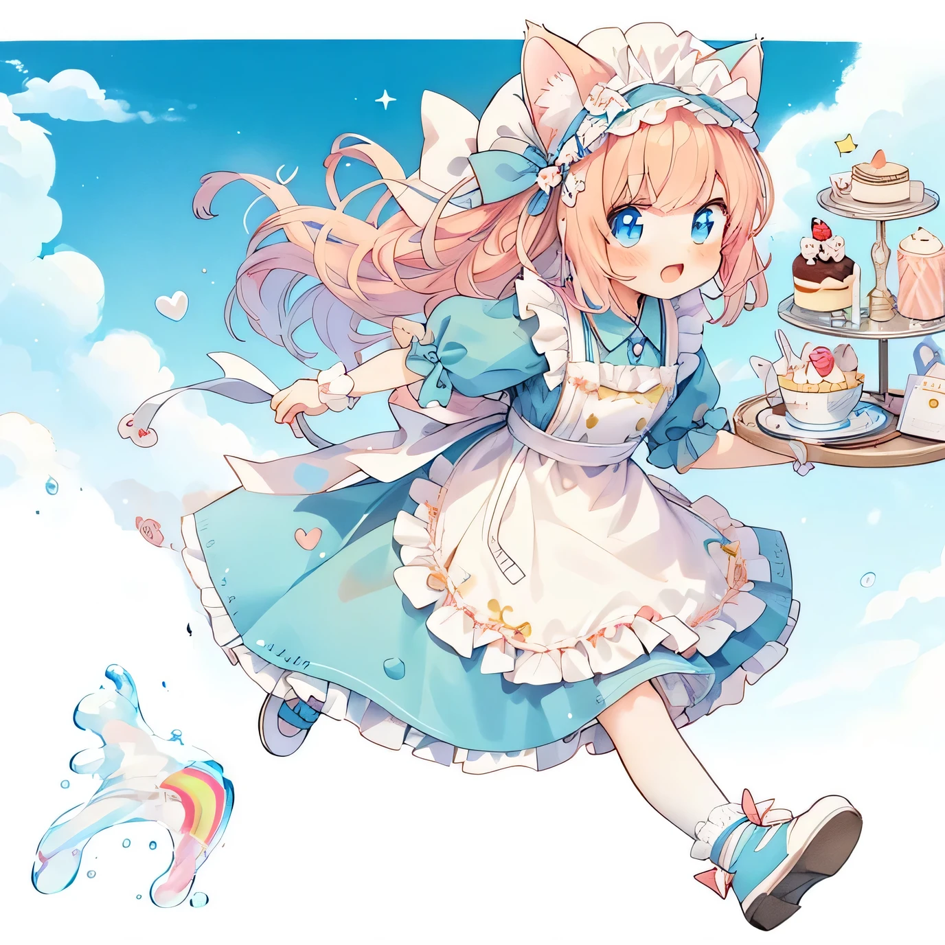 Puddle and rainbow background