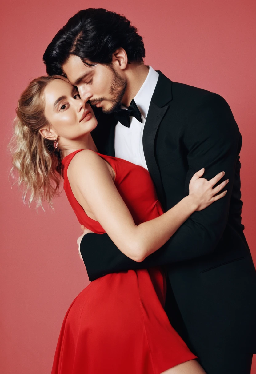 rompts
Copy
Woman in a red dress hugging a man in a black suit, romantic couple, Directed by: Zofia Stryjenska, capa de romance, foto de retrato, Directed by: Aleksander Kotsis, Directed by: Zlatyu Boyadzhiev, Directed by: Hristofor Zhefarovich, Directed by: Anna Katharina Block, pose apaixonada, Romance sombrio