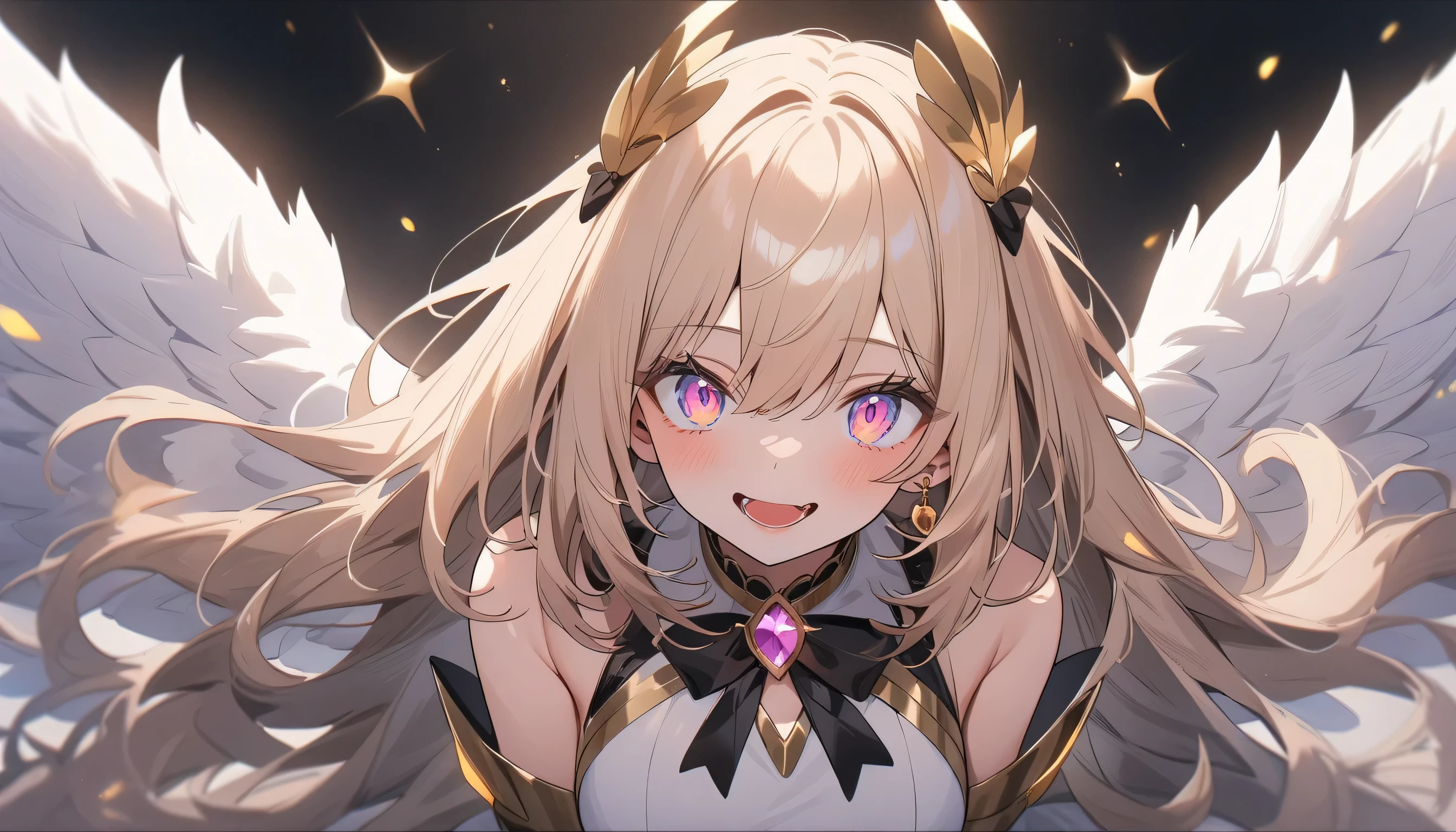 (highest quality、masterpiece、High resolution、detailed)、4K、beautiful anime、(Shining eyes、detailed beautiful face)、no text, Paradise Girl