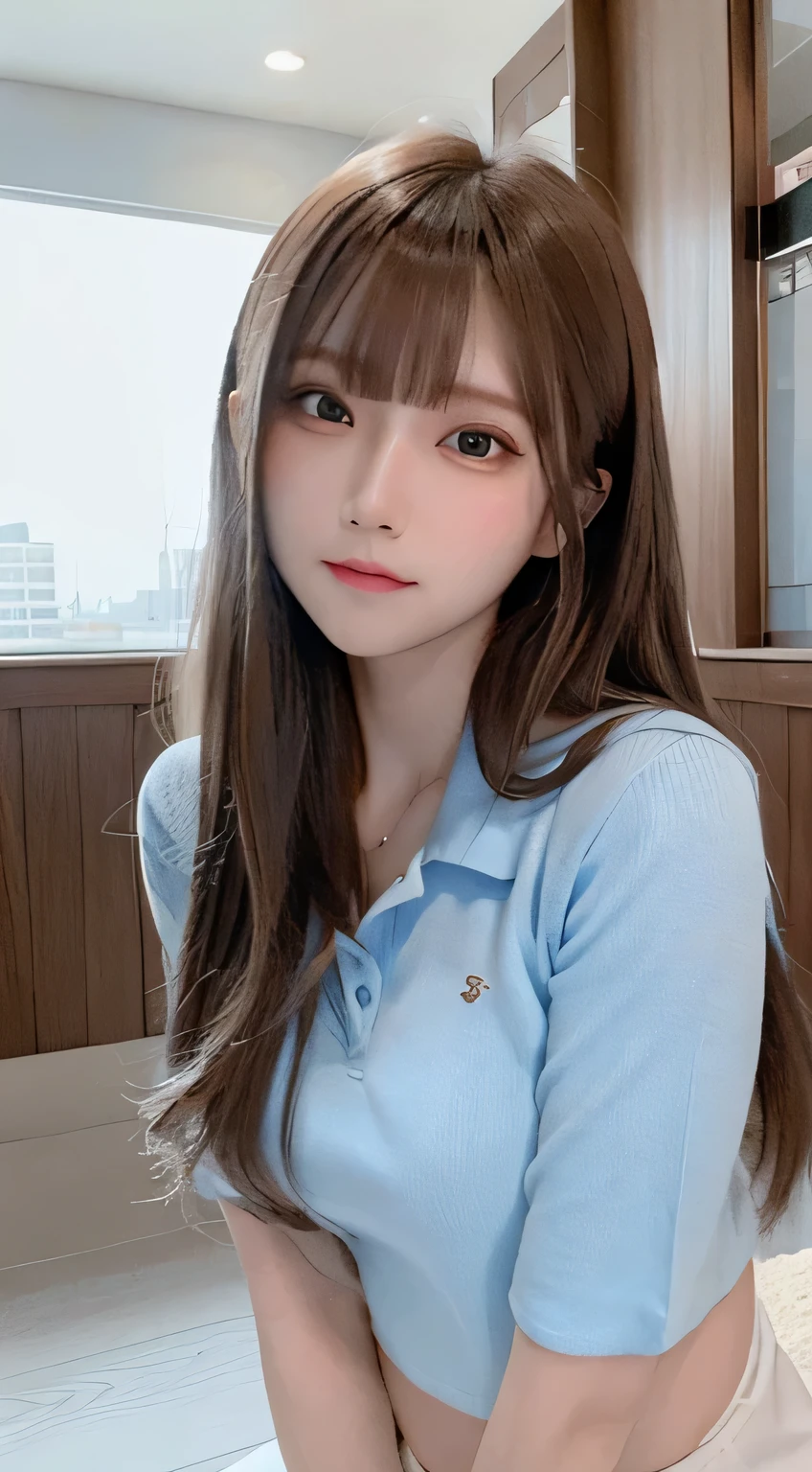bright expression、photorealism、highest quality、超A high resolution、picture、(one woman:1.6),The most beautiful Nordic girls photos、Full body Esbian、cowboy shot、cute and beautiful face details、small face、(Pueros face_V1:0.008)、beautiful bangs、alice in wonderland、low angle shot 、18-year-old、Radiant, fair, glowing skin、hair gets tangled in face、Bangs that extend all the way to your face、bangs、hair between eyes、super long hair、Attractive brown silky hair、bright, Her clear light blue eyes are attractive、、、korean makeup、eyeliner、double eyelid、ample breasts、dynamic pose
