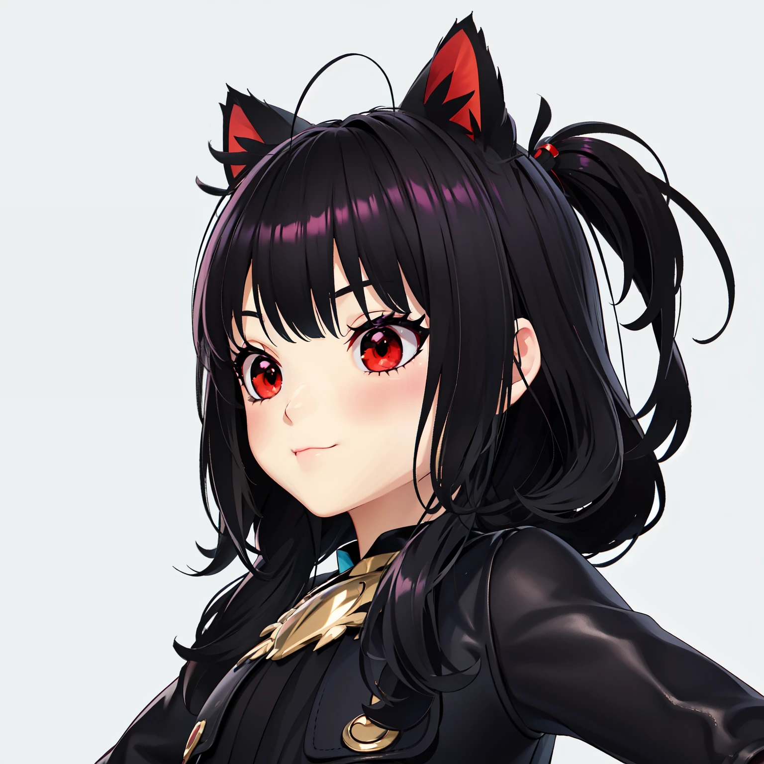 ,((long hair slightly wavy slightly past the shoulders, black bangs, small black pigtails on the sides, cute cat ears, beautiful thin red eyes,)), Chica anime con cabello largo y negro, chica anime running, young chica anime, chibi chica anime, lindo!! Chibi!!!, chica anime, bruja, chica en uniforme, chica chibi, lindo chica anime, anime chibi, lindo chica anime portrait, chica anime, lindo bruja, chica anime with medium long hair, Personaje de anime femenino de cabello negro, Little red devilish eyes, Little tsundere demon, posando en vestido blanco, chibi, Chibi lindo, chibi, mini size, lindo girl, 2nd class, 3rd class, 2 chica, 2 chicas, magia, mago, figura diminuta