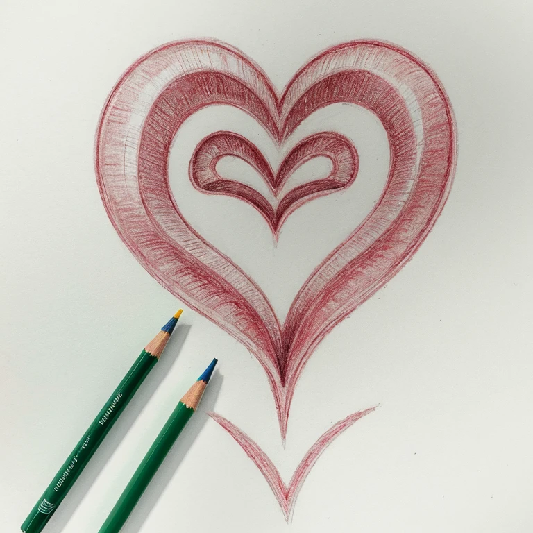 Hand pencil drawing of the human heart ML