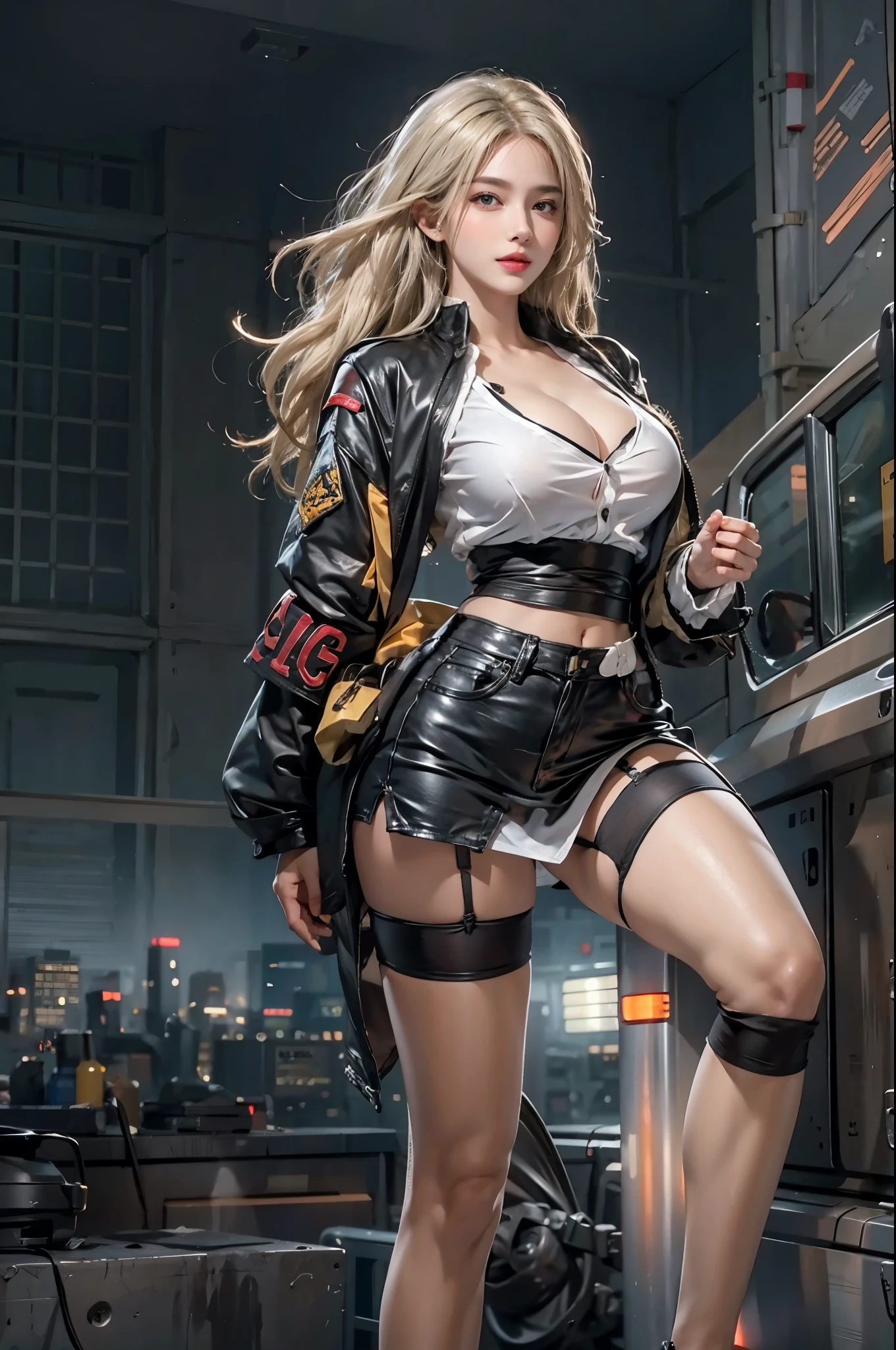 1 mature female,tmasterpiece,best qualityer,hyper-detailing,full bodyesbian,Fine and detailed eyes and detailed face,garments:Wearing an officer's uniform,Wearing white officer boots,A small black stocking was exposed at the cuff of the boot,Female general,military officer,allure:blond hairbl,Cold,natural makeup,Wide buttock,Walking forward,(a matural female,A MILF:1.3),big assa,thick thight,Military Office Background