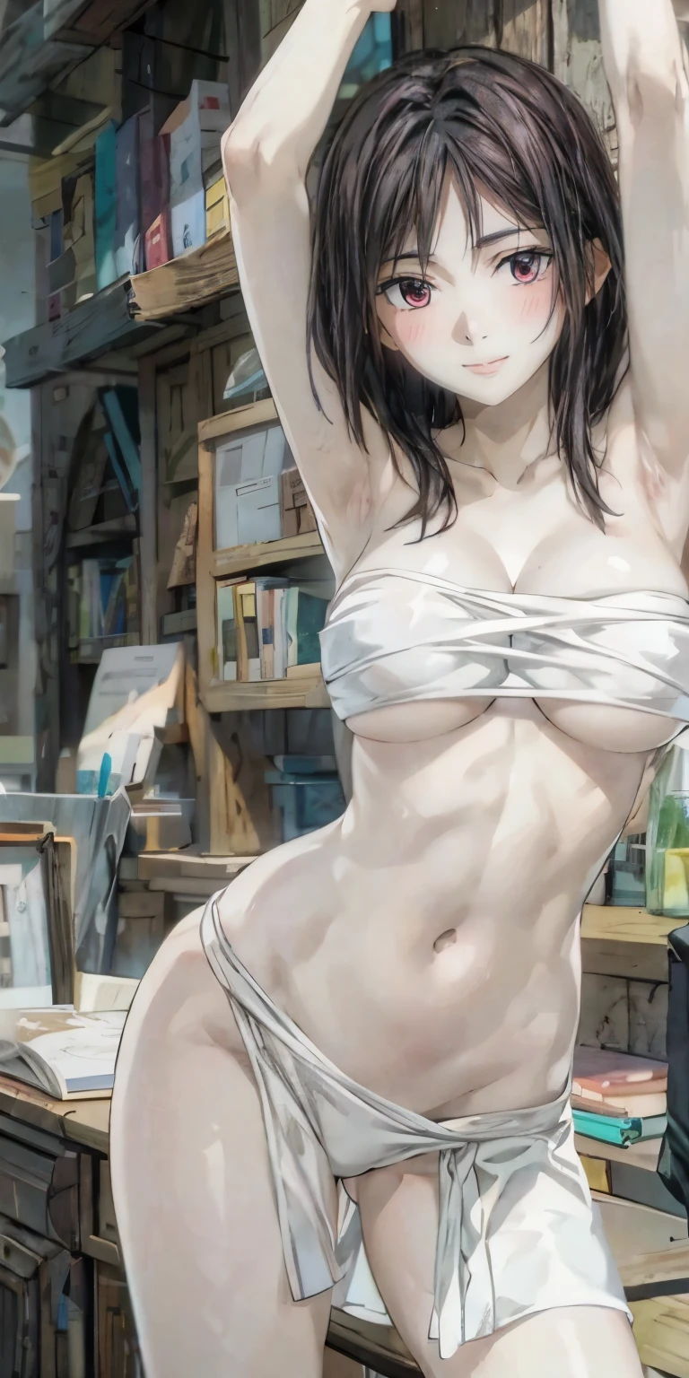 Naked,Beautiful,sexy, big breast,charm, innocent smile, blush on .