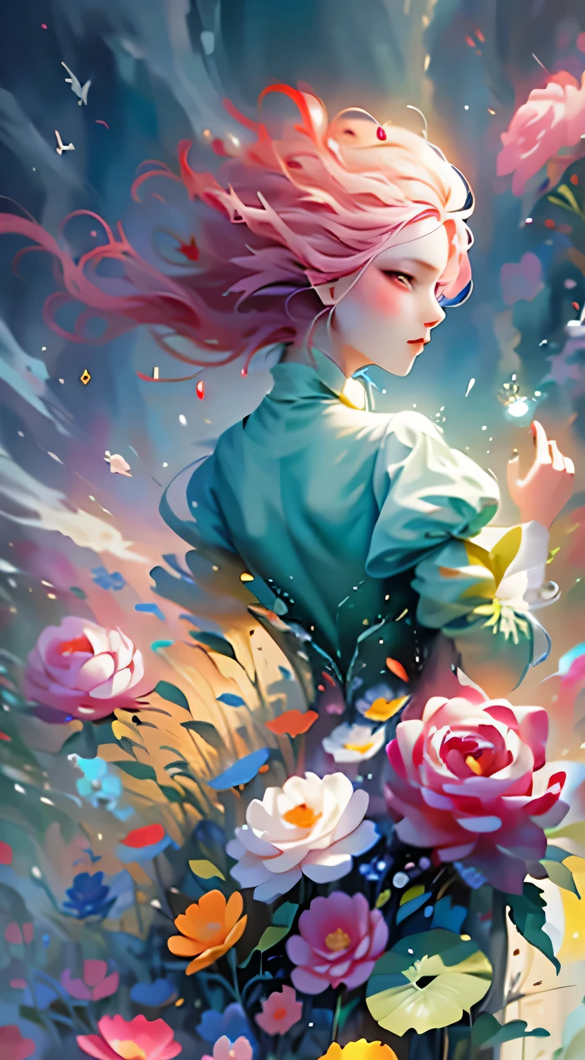 official art,unity 8k wallpaper,Super detailed,Beauty and Aestheticasterpiece,best quality,(tangled,mandala,tangled,entangled),(Fractal art:1.3),1 girl,pink hair,green eyes,The content is very detailed,Dynamic angle,cow boy shooting,Chaos in its most beautiful form,elegant,brutalist design,Bright colors,,James Jean,Robbie Devi Antonio,Ross Tran,French bacon,Michael Mraz,Adrian Genius,Petra Cortright,Gerhard Richter,Takato Yamamoto,Ashley Wood,Atmospheric,notes of ecstasy,Streaming notes are visible