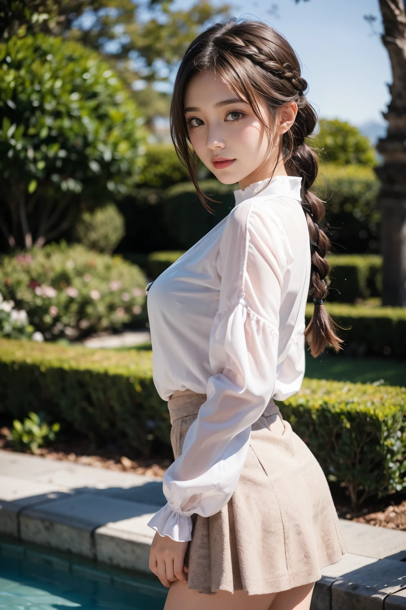 Highest quality, Realistic, 1peopleの女の子, woman,(Skin Dentition), nude,Mid-chest, (bright), (Professional Lighting, Bokeh), (street), people々, crowd, Braided bangs, (blouse:1.5), (I wore:0.8), nice, bloom, Floating Hair, (Dynamic pose:0.6) , Soft lighting, ,((( She is being made to cum)))