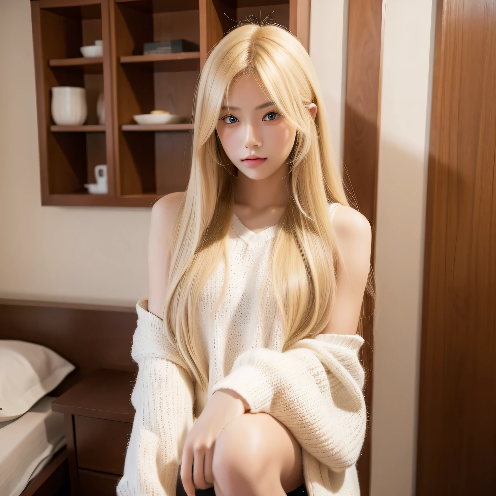 18 years old, alone, long hair, blonde hair, brown eyes,model,European and American model,real people