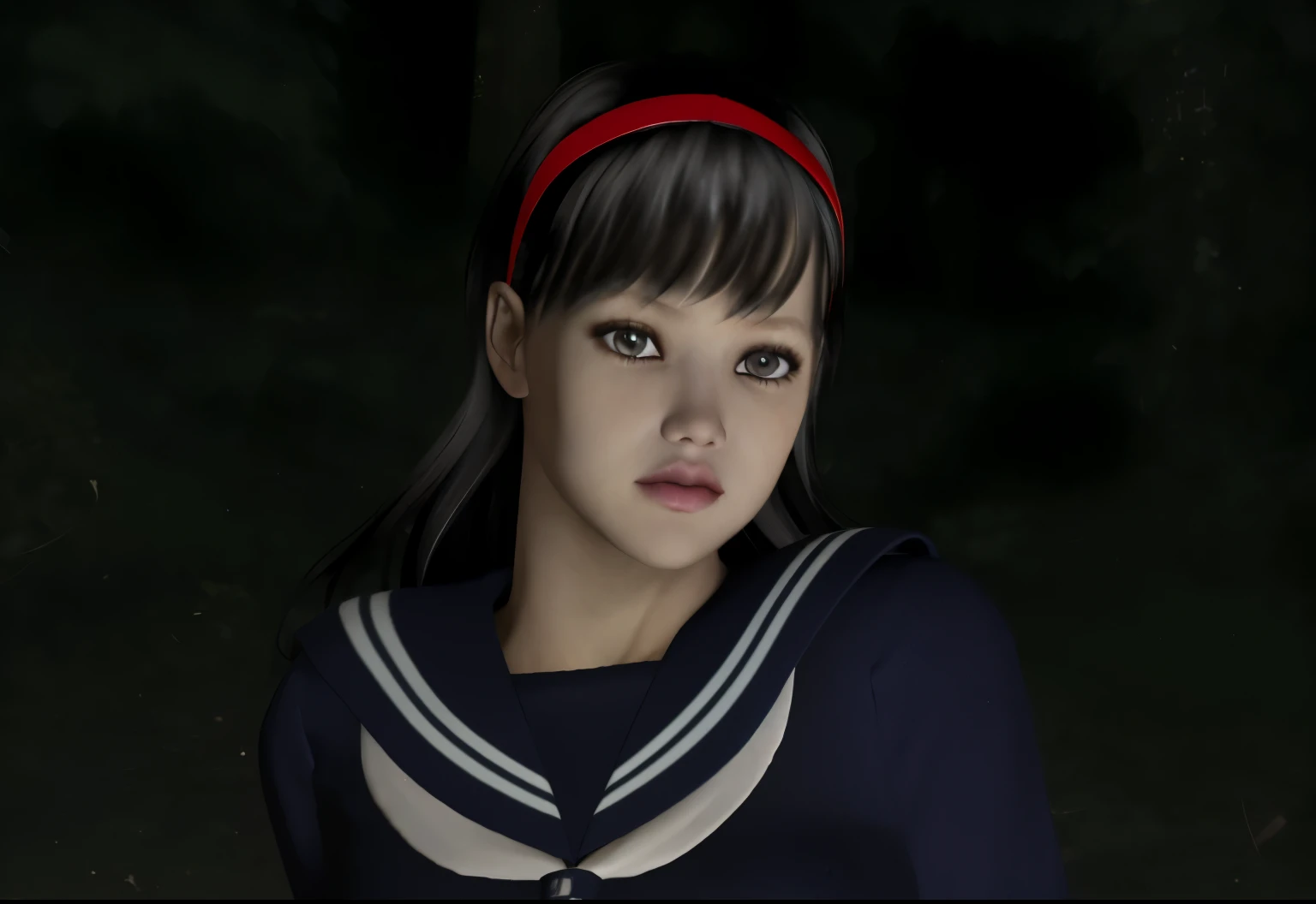 (8K, highest quality, masterpiece:1.2), (realistic, photo-realistic:1.37), Super detailed,highest quality, ultra high resolution, professional lighting, photon mapping, radio city, Physically based rendering, cinematic lighting, midnight road,Depth of written boundary, sharp focus, light, good composition,(beautiful thighs) 1 girl,alone,(whole body), ((high school girl sailor suit、navy knee socks)),fine and beautiful eyes, temporarily stop, tight waist,Japanese high school girl, black hair,messy hair,long hair fluttering in the wind,(Ulzzang-6500:1.2) mix 4,