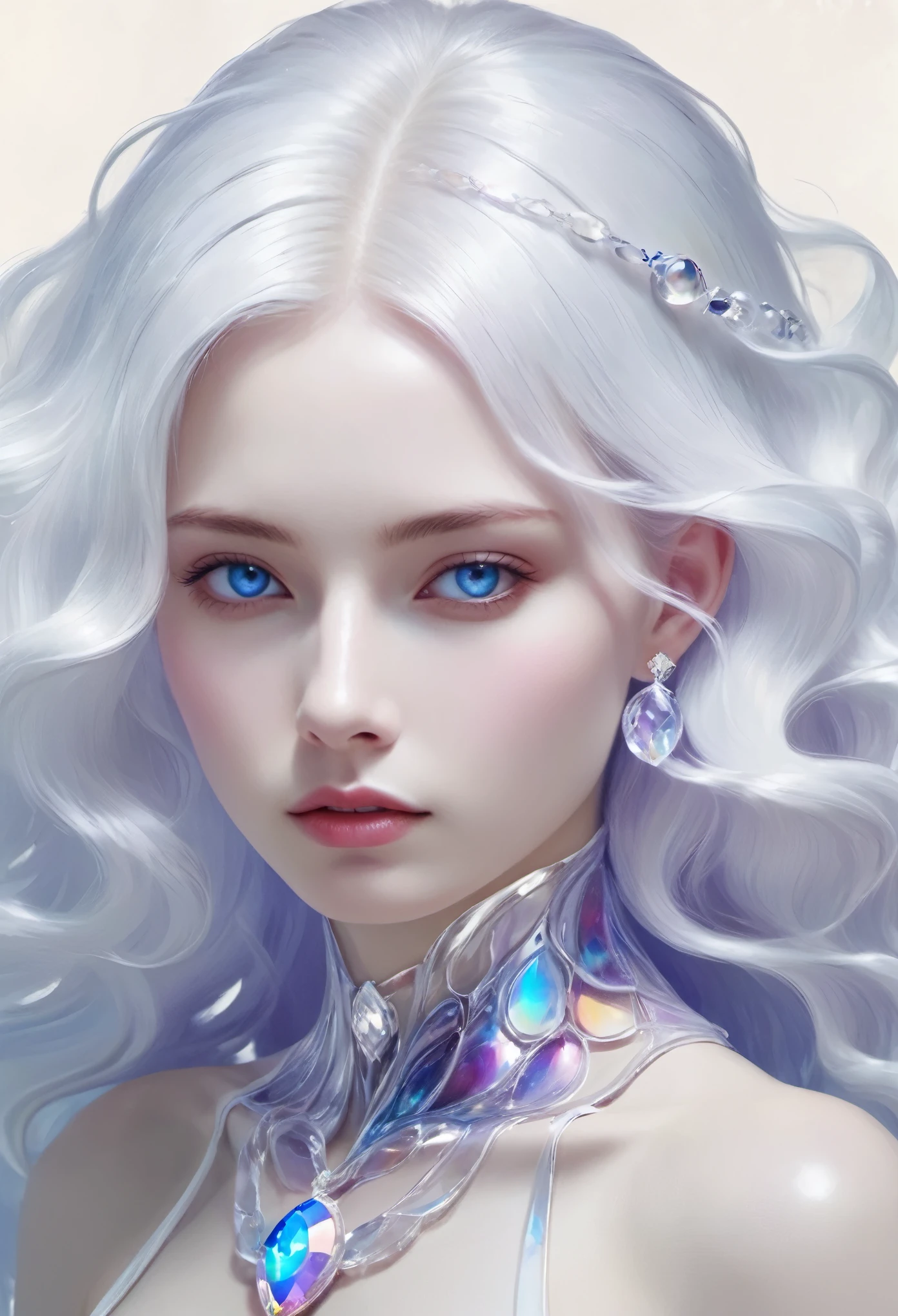 (masterpiece, top quality, best quality, official art, beautiful and aesthetic:1.2), (1 naked girl:1.2), cute, extreme detailed,(abstract:1.4, fractal art:1.3),(silver_hair:1.1), blue eyes,colorful,highest detailed, Beautiful girl trapped inside a big soap bubble,Game of Thrones,Tai Chi,teen